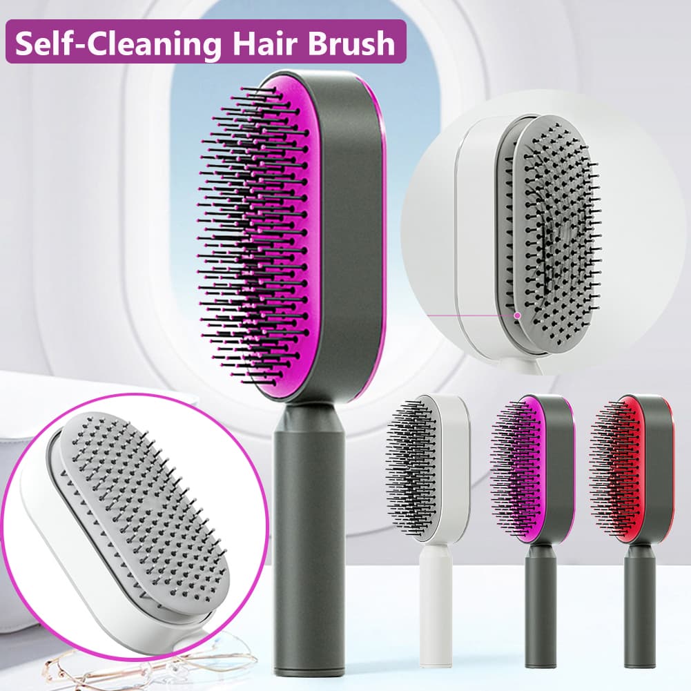 One-Click Clean Hairbrush